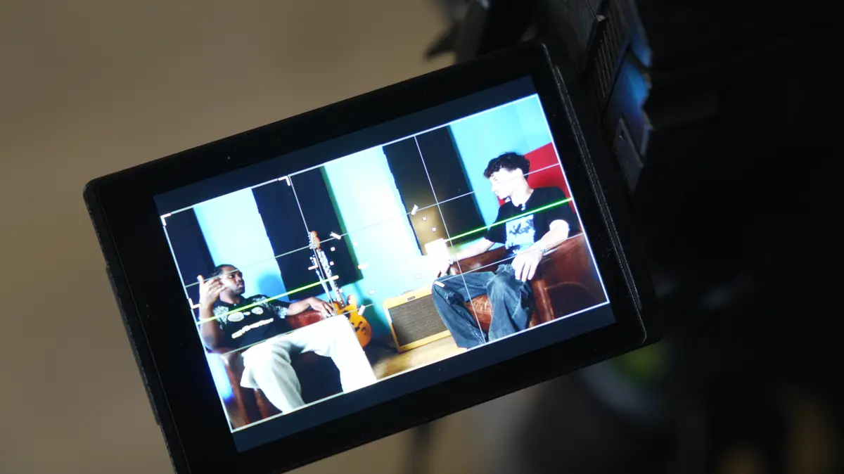 Le retour caméra affiche le cadre en cours de tournage